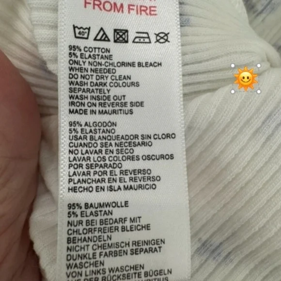 White and Blue Floral Women's Top - Picture 2 of 4